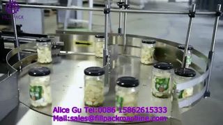 Dây chuyền sản xuất cân, chiết rót và niêm phong tự động 2248 O13 cho tỏi Laba lọ thủy tinh