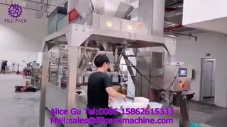 Dây chuyền sản xuất cân và chiết rót tuyến tính 2250 J123 với màng cuộn niêm phong cho nấm trong nhựa