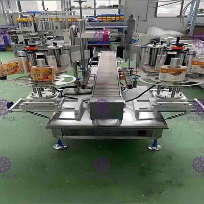 Máy dán nhãn chai phẳng tự động SUS304 40m / phút Hai mặt