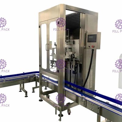 Dán nhãn cổ đầu đơn Máy ghi nhãn Gallon Tự động hóa hoàn toàn 300BPM