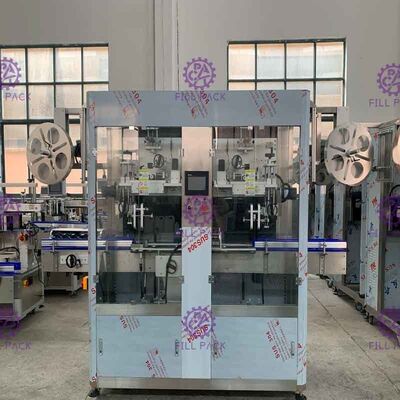 Máy dán nhãn chai thú cưng 1L Máy áp dụng tay áo động cơ Panasonic 400BPM