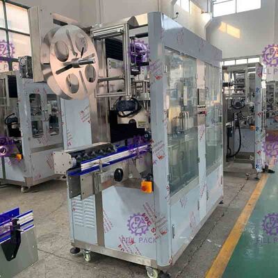 Máy dán nhãn chai thú cưng 1L Máy áp dụng tay áo động cơ Panasonic 400BPM