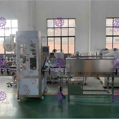 SUS304 Filling Hot Shrink Sleeve ghi nhãn mác Máy Movable Với Wheels