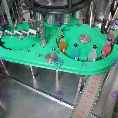 Máy chiết rót nước uống có ga chai thủy tinh 3 trong 1 có nắp vòng kéo