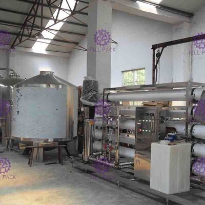 12TPH Nhà kính sợi thủy tinh RO Hệ thống xử lý nước với bể chứa vô trùng