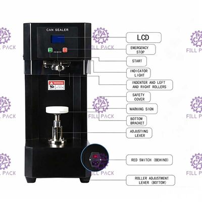 Máy tính để bàn bán tự động kỹ thuật số Can Seamer Can Niêm phong Máy PET Can Sealer