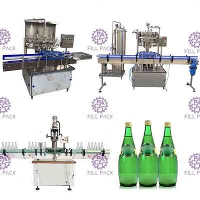 Máy chiết rót đồ uống có ga tự động 1500BPH Chai thủy tinh 2L Dây chuyền nước giải khát nắp nhôm