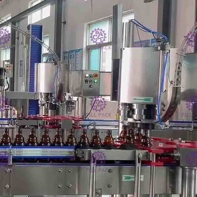 2000BPH ga và đồ uống chiết Và vặn nắp chai Máy Điện chai bia rót dòng