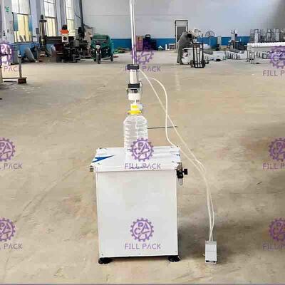 Máy đóng gói chai khí nén bán tự động cho thùng ép nắp