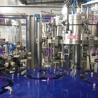 Nước ép có ga Rượu vang nhựa PET Kính thủy tinh 3 trong 1 Máy chiết rót chai Monobloc / Thiết bị / Dây chuyền / Nhà máy / Hệ thống