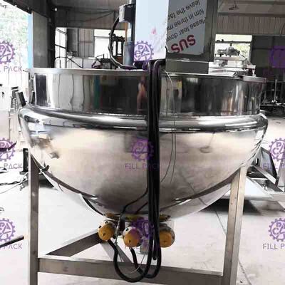 Hệ thống sưởi bằng điện bằng thép không gỉ Ấm đun nước hơi công nghiệp có nắp đậy Nghiêng Dung tích 400L