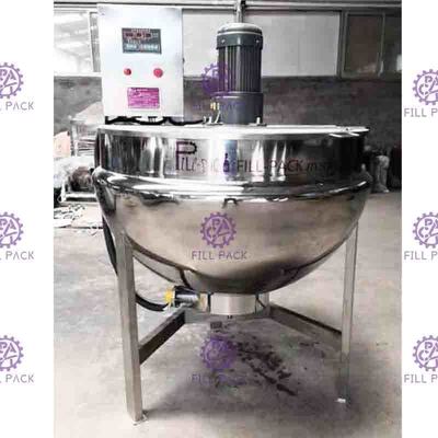 Hệ thống sưởi bằng điện bằng thép không gỉ Ấm đun nước hơi công nghiệp có nắp đậy Nghiêng Dung tích 400L