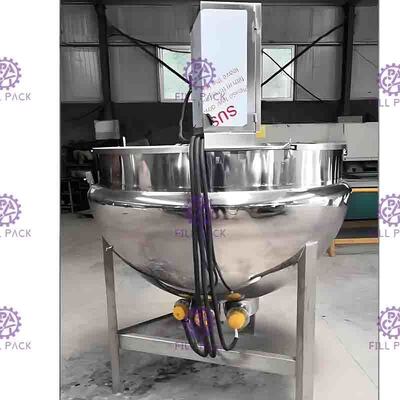 Ấm đun nước đôi 3 lớp bằng hơi nước SUS304 với bộ khuấy 200L