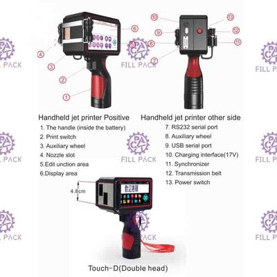 Máy in mã hóa hàng loạt cầm tay 600dpi Máy in mã ngày cầm tay cầm tay cho chai và thùng
