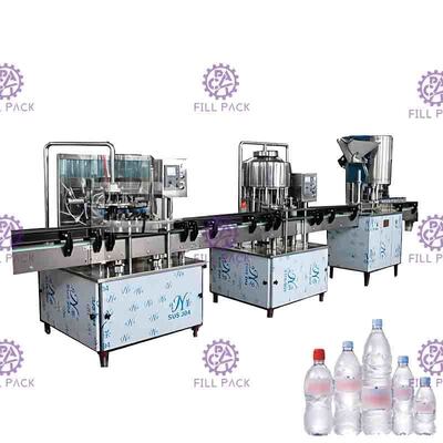 2000BPH Monoblock Khoáng chất làm đầy Máy đóng nắp Loại tuyến tính