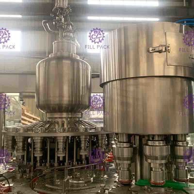 Máy chiết rót nóng tự động 5000BPH Monoblock Thiết bị máy chiết rót và đóng nắp chai nhựa trái cây