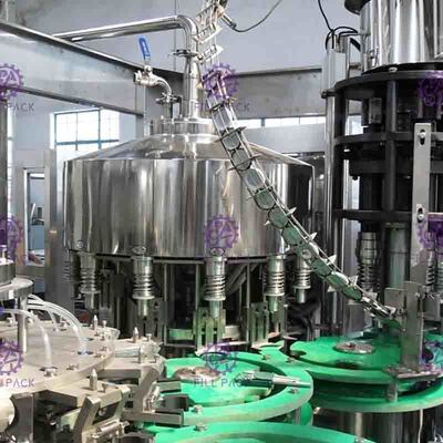4.2Kw hoàn toàn tự động, không - Gas Juice Drink máy chiết Đối Glass Bottle