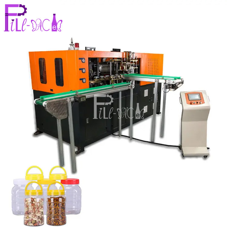 Máy thổi chai PET hoàn toàn tự động Máy thổi kẹo 2 khoang miệng với thức ăn bằng tay phôi