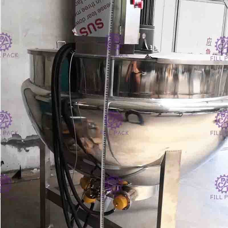 Ấm đun nước đôi 3 lớp bằng hơi nước SUS304 với bộ khuấy 200L