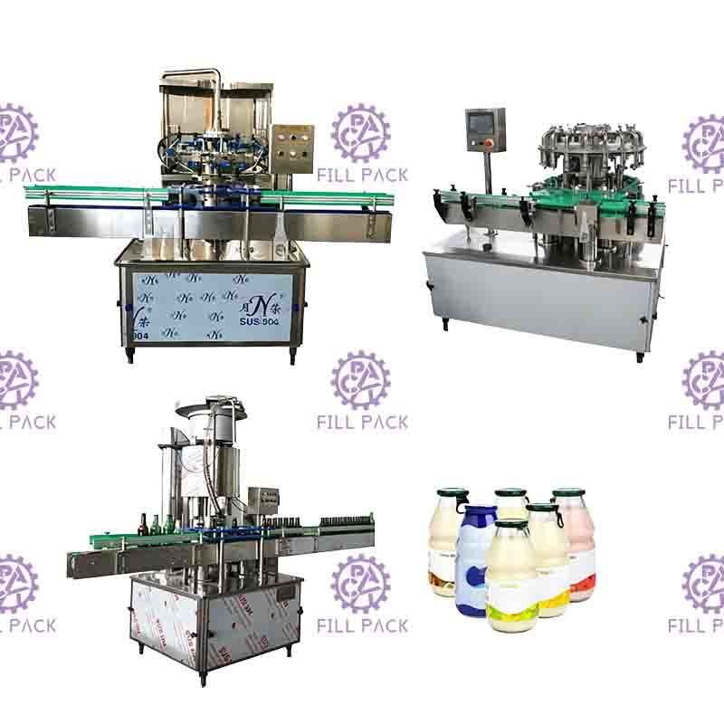 Máy chiết rót nước giải khát nước ép trái cây 1500BPH 0-2L cho chai thủy tinh nắp vòng kéo